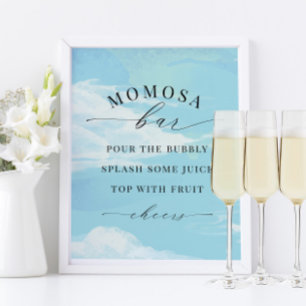Poster Panneau de la barre Momosa Sky Clouds Baby shower 