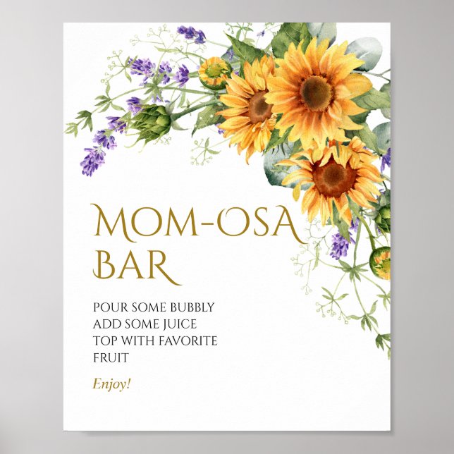 Poster Panneau de la barre Momosa Sunflowers & Lavender (Devant)