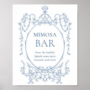 Poster Panneau de la barre Mosaïque Bleu Bleu Orné Victor