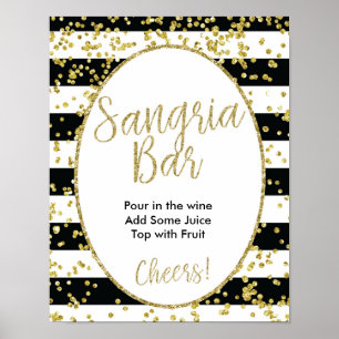 Poster Panneau de la barre Sangria en noir et blanc