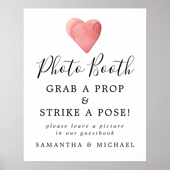 Poster Panneau de la cabine photo Mariage couleur d'aquar (Devant)