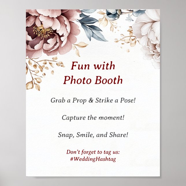 Poster Panneau de la cabine photo Victorian Peony Luxe Ma (Devant)