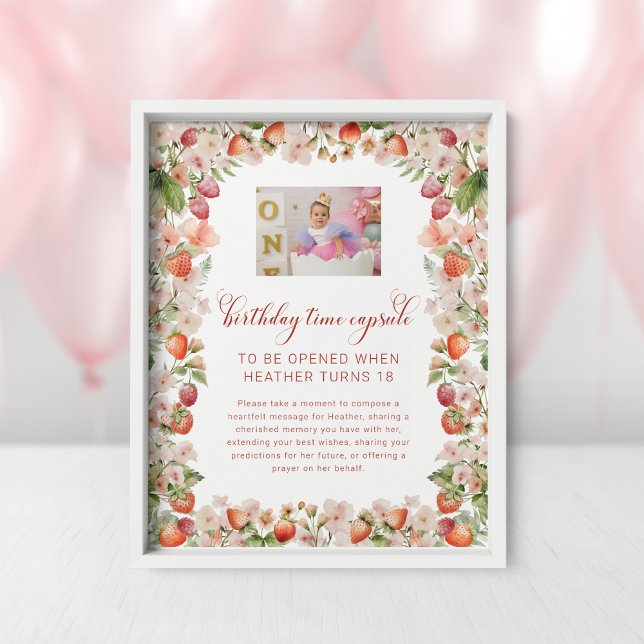 Poster Panneau de la capsule temporelle de Berry First (Berry First Time Capsule Sign
)