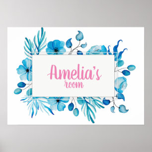 Poster Panneau de la chambre Floral Girls