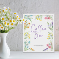 Panneau de la Fête des mariées café fleur sauvage 