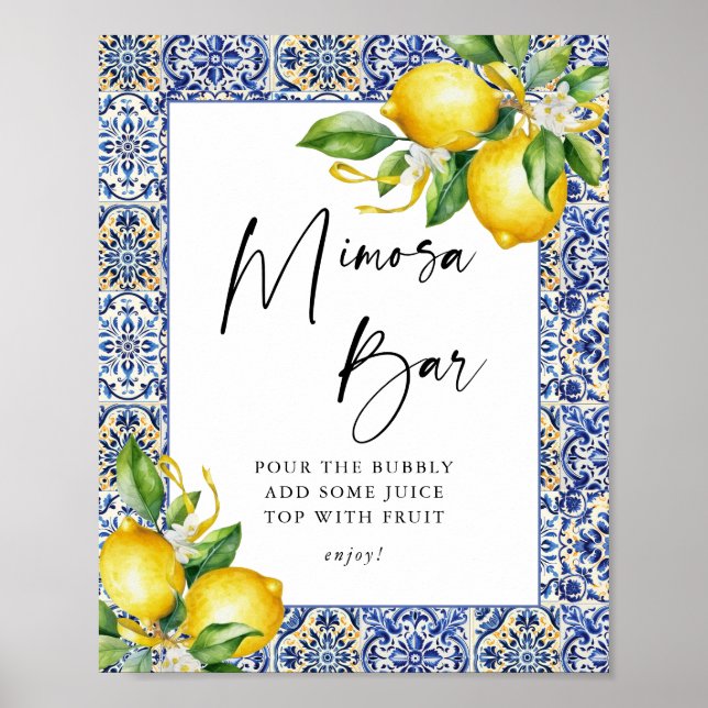 Poster Panneau de la Fête des mariées Mimosa de citrons m (Devant)