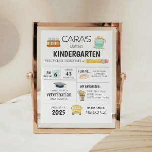 Poster Panneau de la maternelle Journée Dernière de l'éco