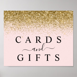Poster Panneau de la Parties scintillant Blush Pink & Gol
