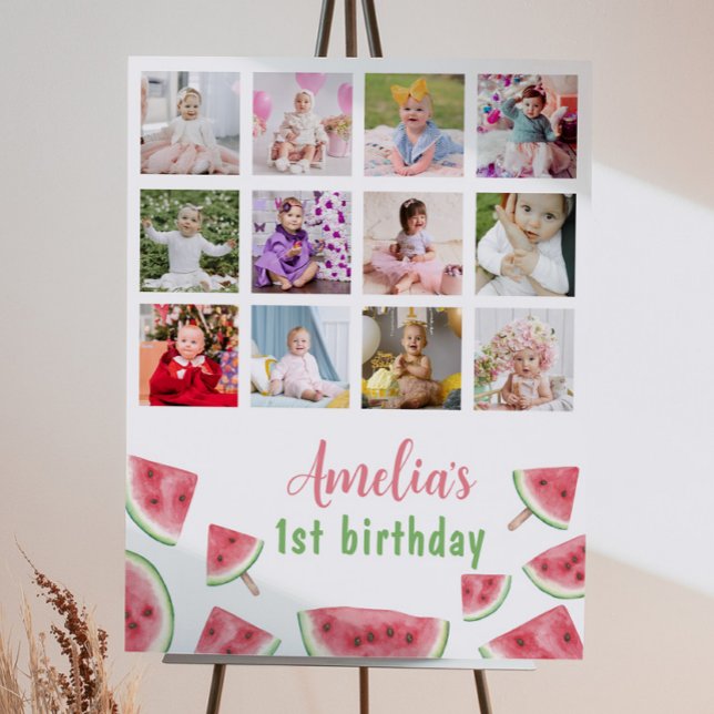 Poster Panneau de la première année photo de la pastèque (Créateur téléchargé)