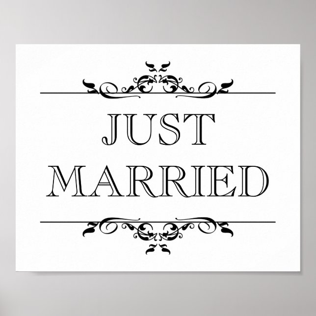 Poster Panneau de la prop photo mariage Just Married open (Devant)