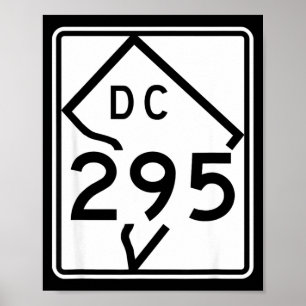 Poster Panneau de la route 295 du district de Columbia DC