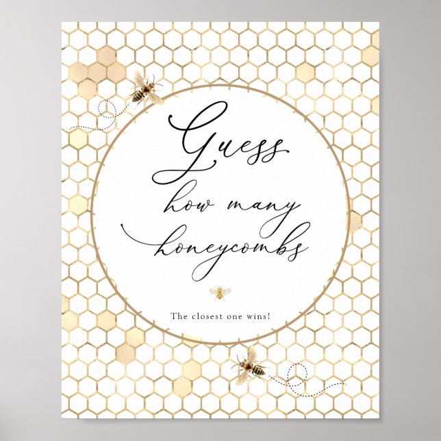 Poster Panneau de la Ruche d'Or Combien de Rayons de Miel (Devant)