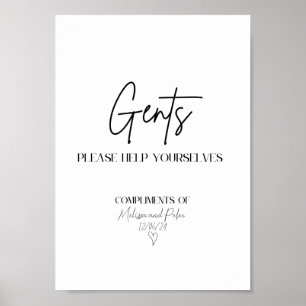 Poster Panneau de la salle de bain Mariage moderne pour h