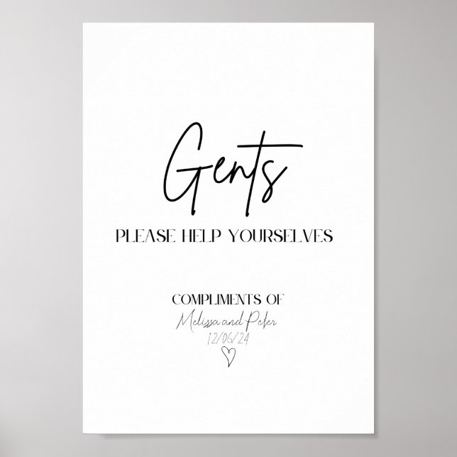 Poster Panneau de la salle de bain Mariage moderne pour h (Devant)