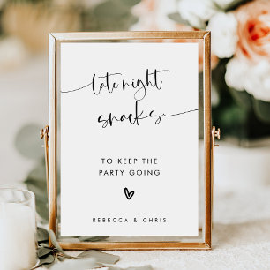 Poster Panneau de la Snack Mariage Minimaliste Moderne