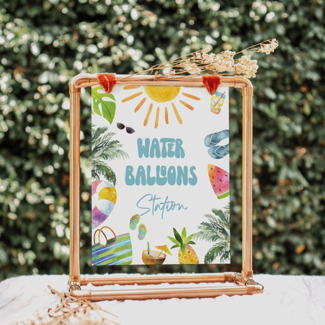 Poster Panneau de la station de ballons d'eau (Créateur téléchargé)