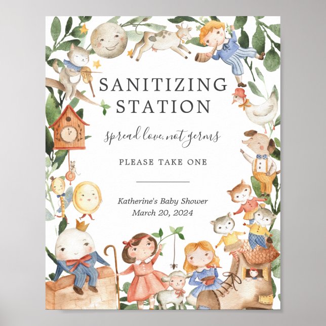 Poster Panneau de la station de désinfection pour Baby Sh (Devant)