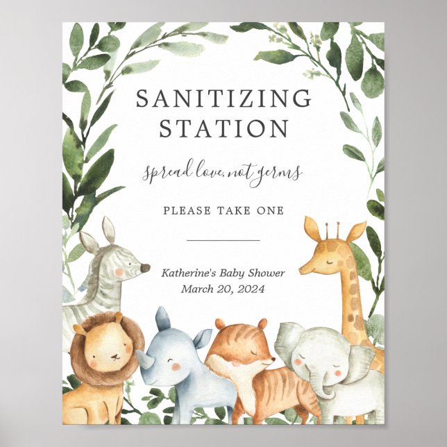 Poster Panneau de la station de nettoyage de Baby shower  (Devant)
