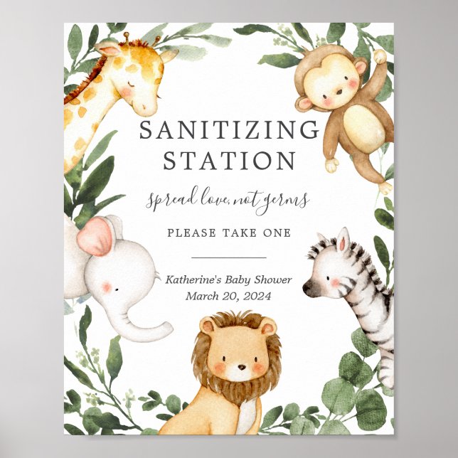 Poster Panneau de la station de nettoyage de Baby shower  (Devant)
