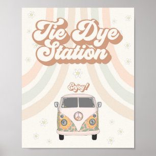 Poster Panneau de la station de teinture les années 70 ré