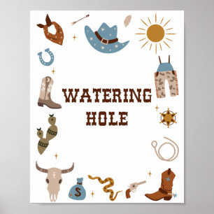 Poster Panneau de la station d'eau du trou d'eau d'annive