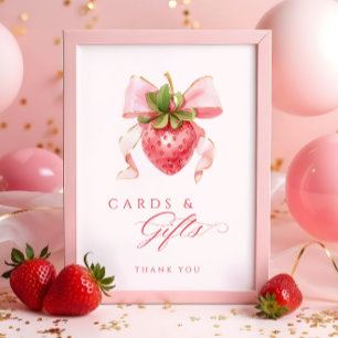 Poster Panneau de la table Berry Sweet Baby shower Cartes
