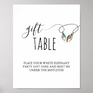 Poster Panneau de la table cadeau de Noël