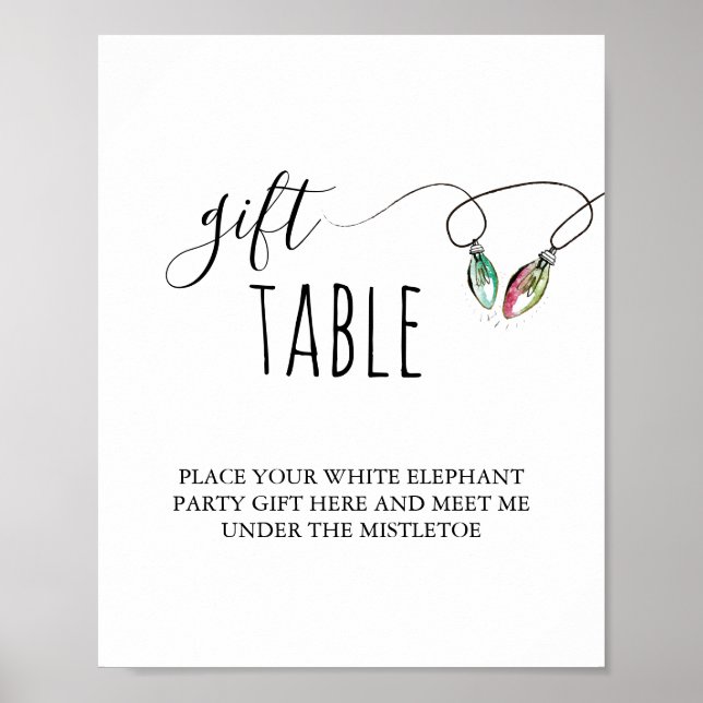 Poster Panneau de la table cadeau de Noël (Devant)