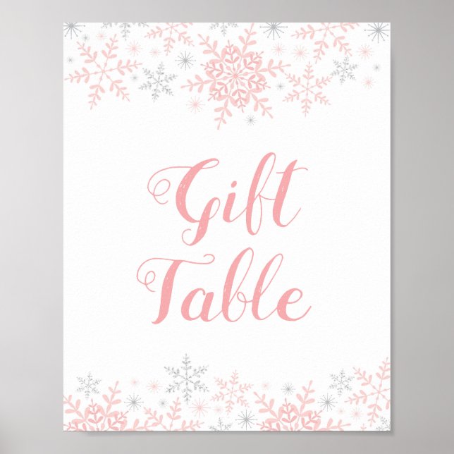 Poster Panneau de la Table Cadeau du Baby shower Little S (Devant)