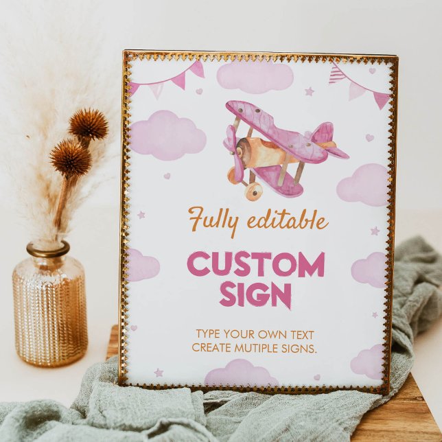 Poster Panneau de la table d'anniversaire de l'avion vint (Créateur téléchargé)