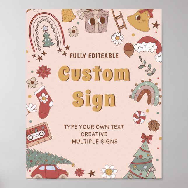 Poster Panneau de la table d'anniversaire de Noël Super (Devant)