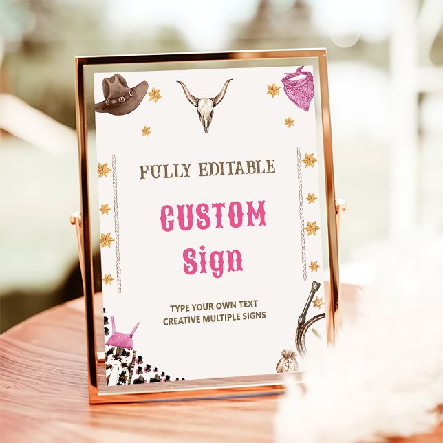 Poster Panneau de la table d'anniversaire de Western Rust (Créateur téléchargé)