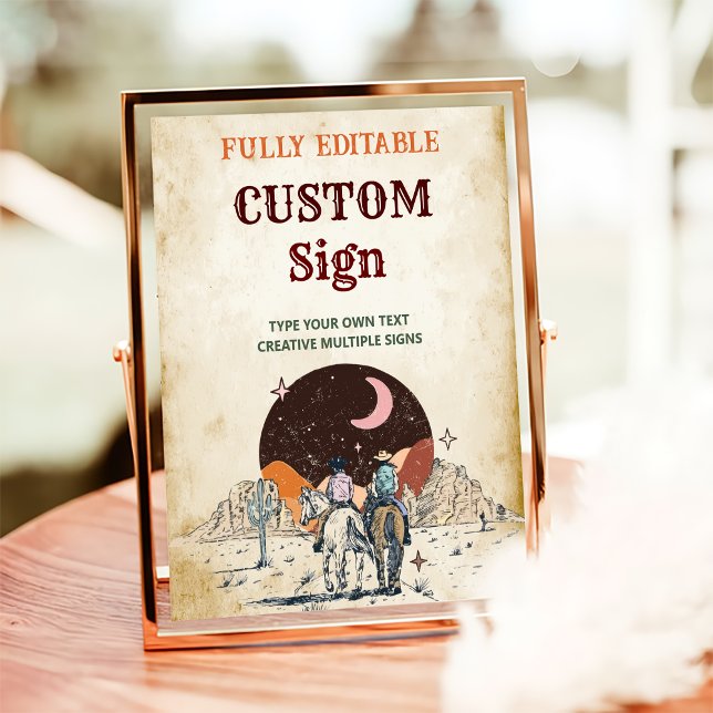 Poster Panneau de la table d'anniversaire Wild West Cowbo (Créateur téléchargé)