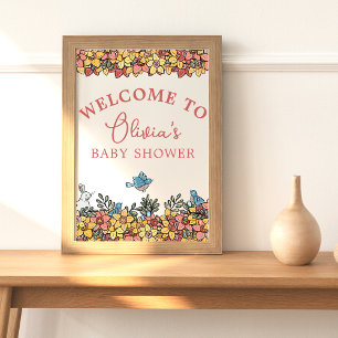 Poster Panneau de la table de bienvenue du Baby shower de