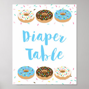 Poster Panneau de la table de couches Bleu Donut Sprinkin