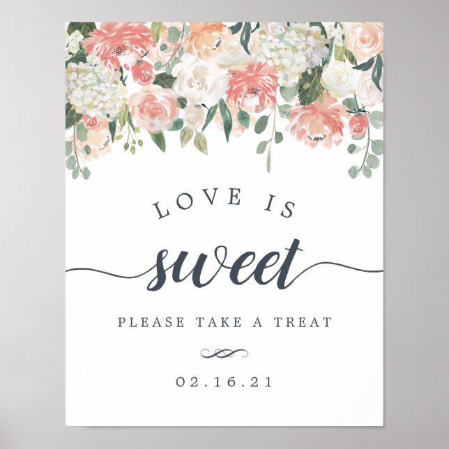 Poster Panneau de la table de dessert du Mariage floral d (Devant)