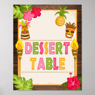 Poster Panneau de la table de dessert Luau
