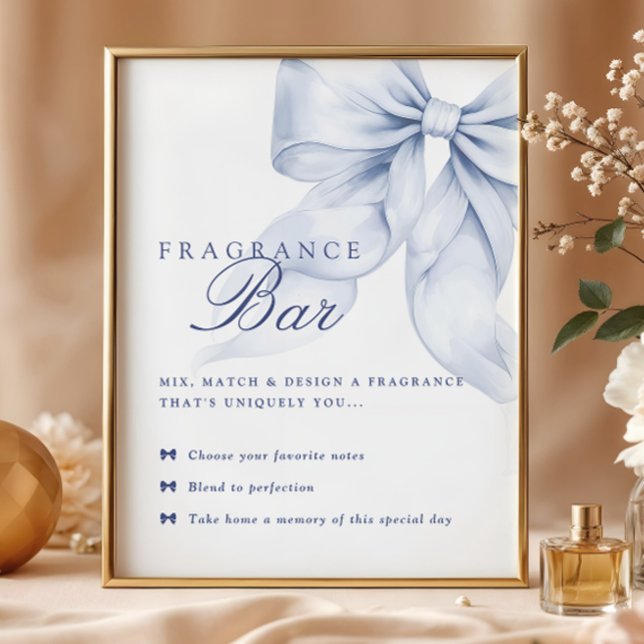 Poster Panneau de la table de Fête des mariées Bleu Bow (Créateur téléchargé)