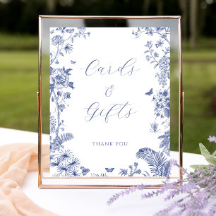 Poster Panneau de la table de Fête des mariées bleue