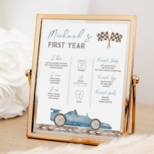 Poster Panneau de la table de jalon de la voiture de cour