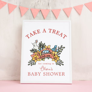 Poster Panneau de la table de traitement de Baby shower d