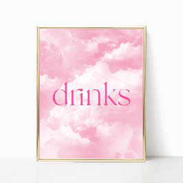 Poster Panneau de la table des boissons Clouds rose brill