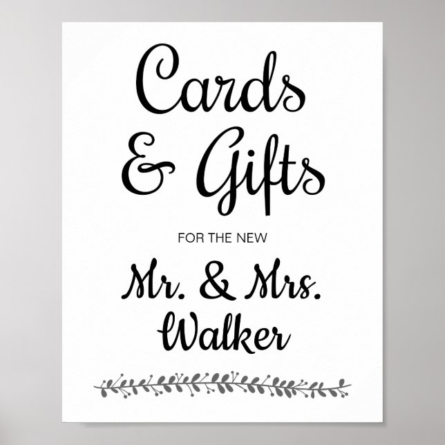 Poster Panneau de la Table des Cartes et Cadeaux Modernes (Devant)