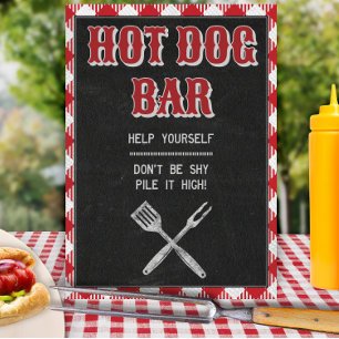 Poster Panneau de la table Hot Dog Bar de 8x10 Jardins ba