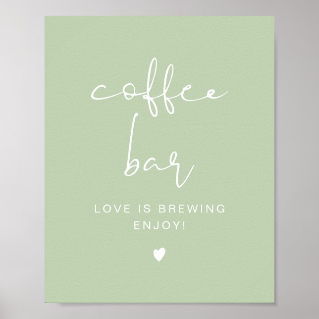 Poster Panneau de la table LEAH Vibrant Pastel Green Coff (Devant)