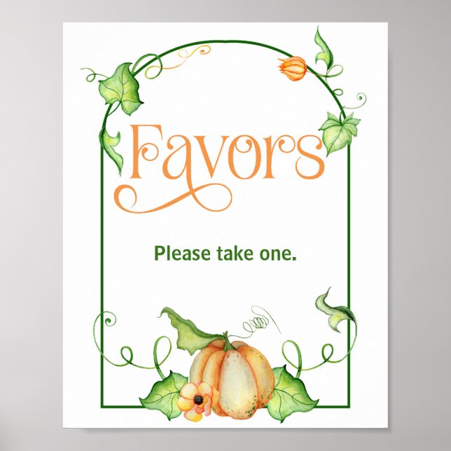 Poster Panneau de la table Little Citrouille Baby shower  (Devant)