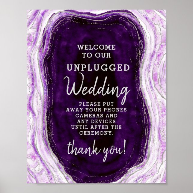 Poster Panneau de la table Mariage Amethyst Purple Unplug (Devant)