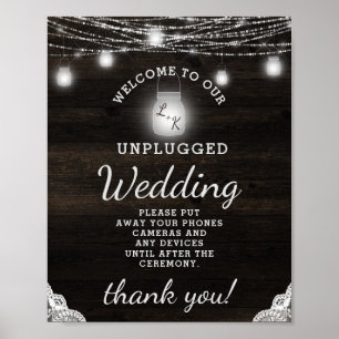 Poster Panneau de la table Mariage débranchée en bois rus