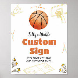 Poster Panneau de la table personnalisée de basket-ball B