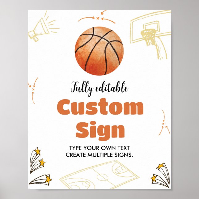 Poster Panneau de la table personnalisée de basket-ball B (Devant)